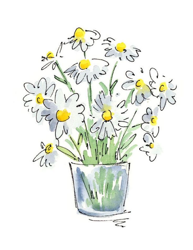 Daisies-watercolor-painting-ideas-easy-flower-painting