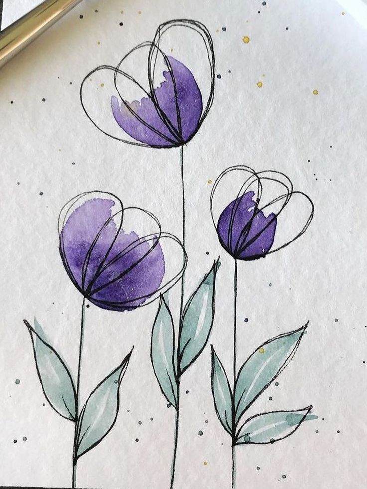 Easy-simple-flower-watercolor-painting-ideas-for-beginners-and-kids