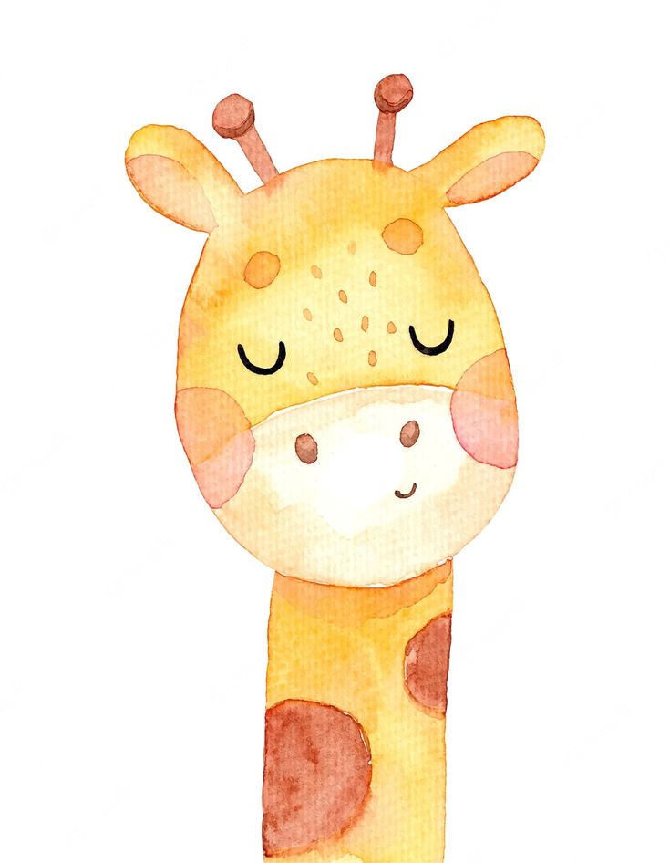 Giraffe-cute-water-color-painting-ideas-for-kids-and-beginners