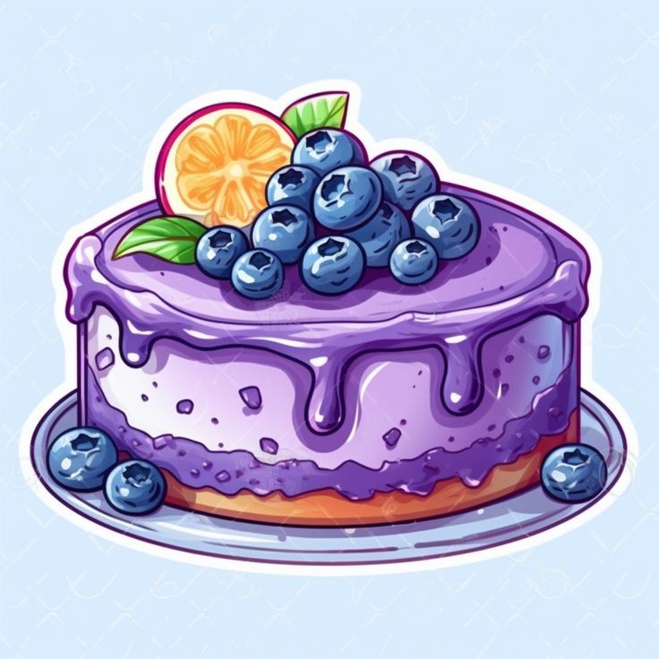 blueberry-cheesecake-food-painting-easy-painting-ideas