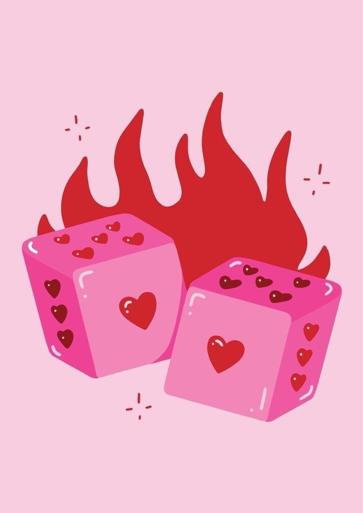 dice-fire-pink-color-easy-things-to-paint-canvas-acrylic-painting