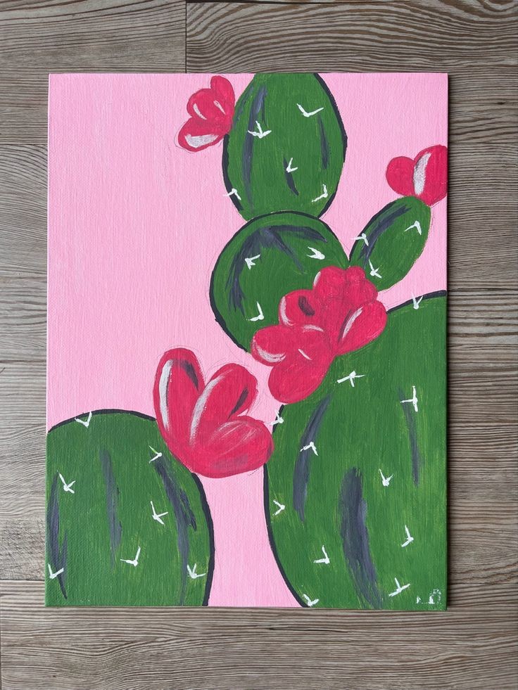 easy-cactus-painting-acrylics-canvas-ideas