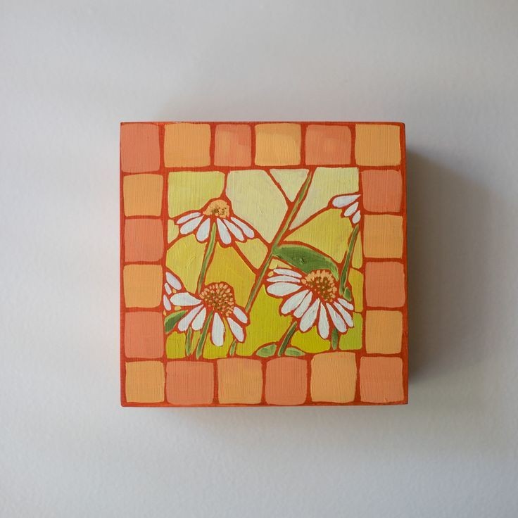 easy-daisy-flowers-tile-painting-acrylic-colors-ideas