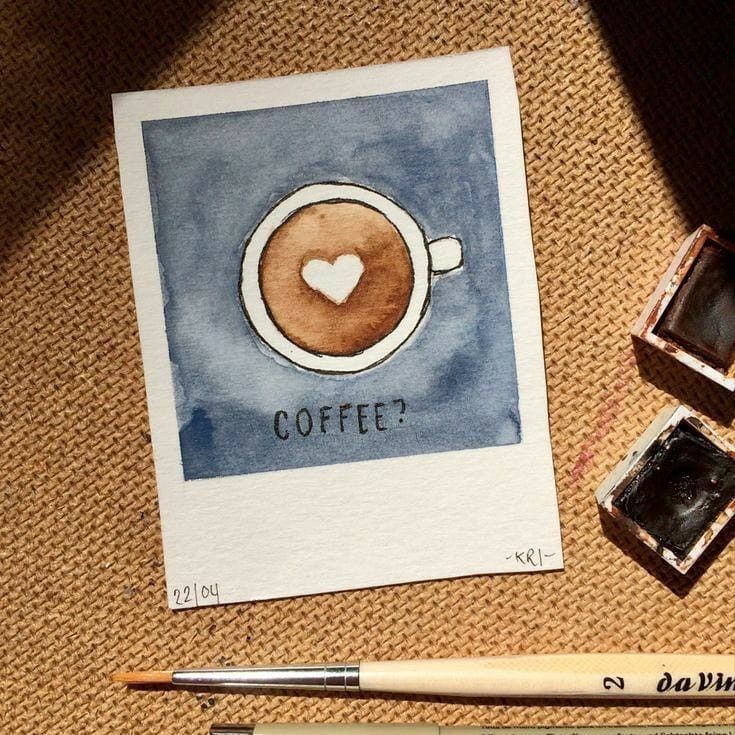 polaroid-coffee-cup-watercolor-easy-painting-ideas