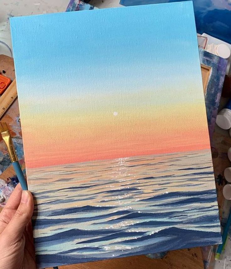 Ocean-Sunset-painting-ideas-on-canvas-for-beginners